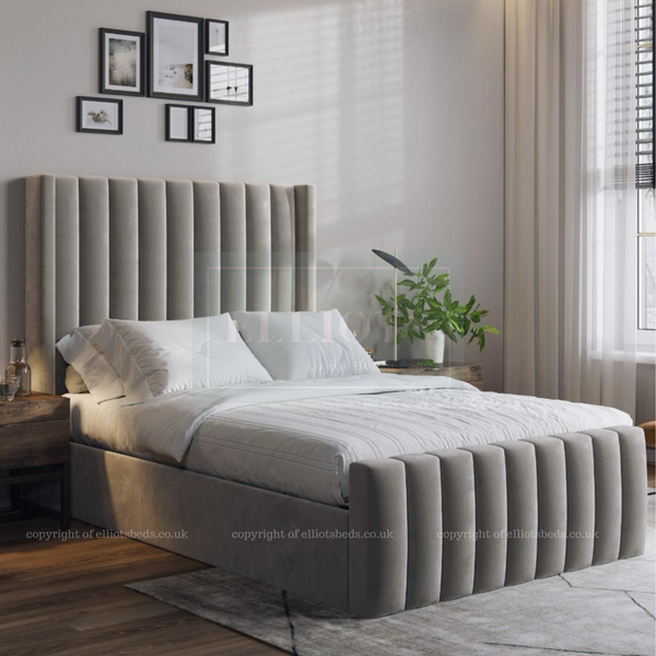 Lyon Wing Bed with Ottoman Storage Option