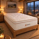 Copper Care 3000 luxury 13-inch mattress showing quilted top, deep side panels and copper-coloured piping, angled view