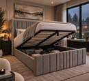 Hampshire bed showing open slatted ottoman storage
