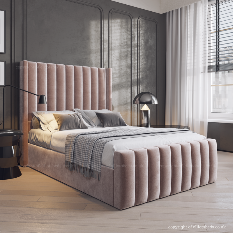 Lyon Wing Bed with Ottoman Storage Option