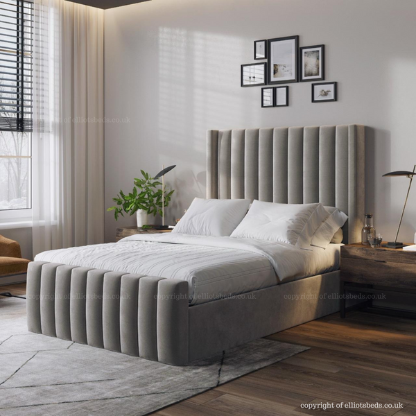 Lyon Wing Bed with Ottoman Storage Option