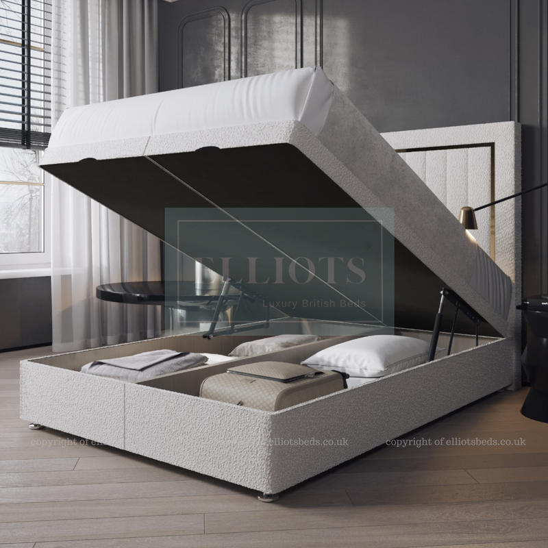 Zurich Divan Bed with Storage Options + Floor-standing Headboard