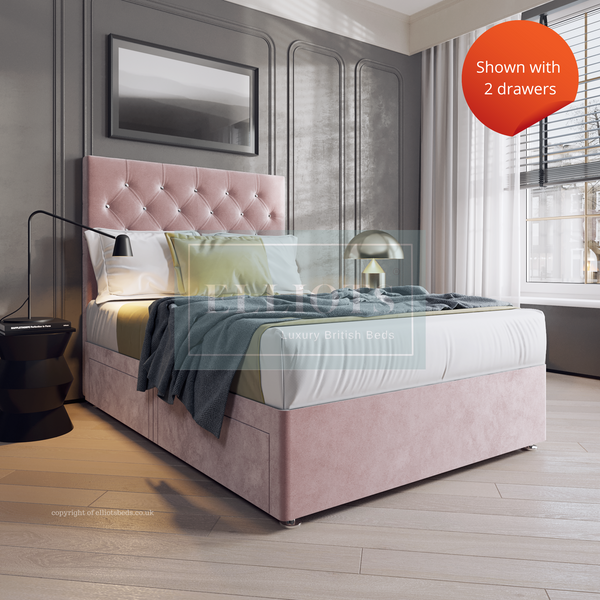 Paris Divan Bed with Storage Options + 54” HB