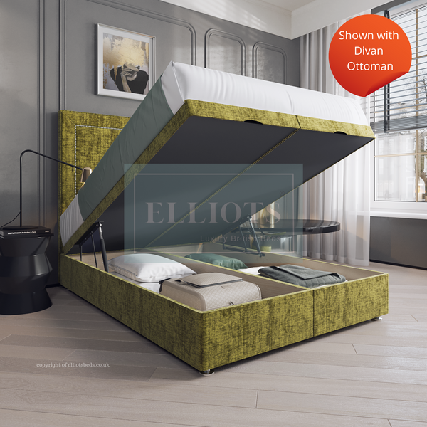 Florence Divan Bed with Storage Options + 54” HB