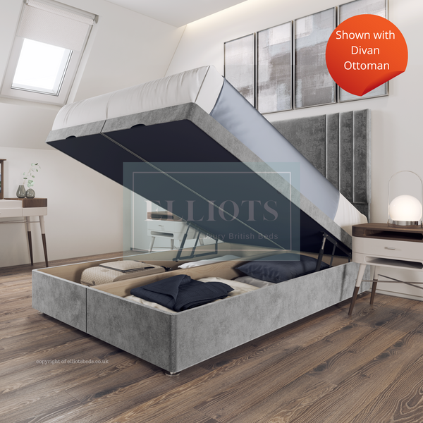 Hatford Divan Bed with Storage Options + 54” HB